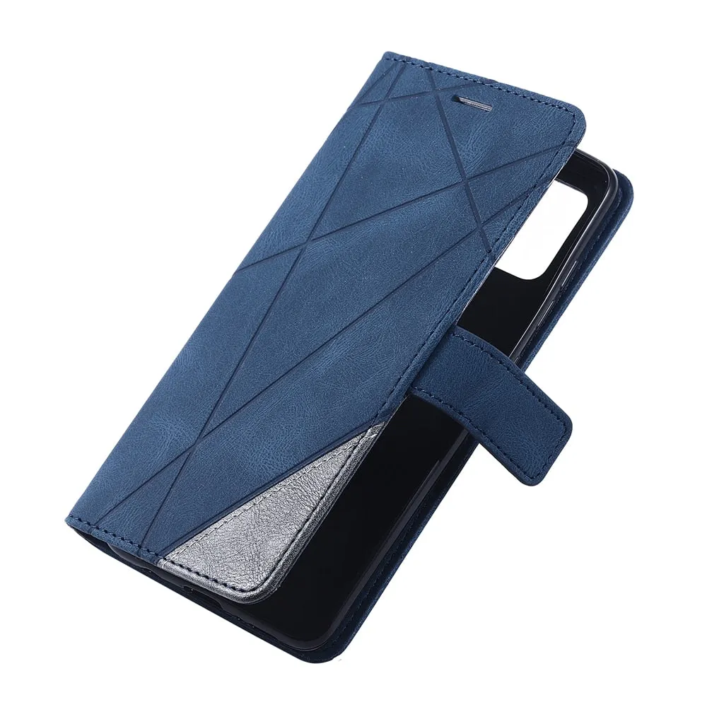Anymob Samsung Blue Luxury Leather Case Mobile Phone Cover Protection
