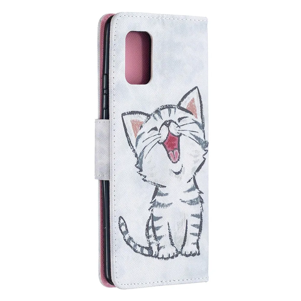 Anymob Samsung Case Black and Pink Flower Cartoon Flip Leather Wallet Phone Cover Protection