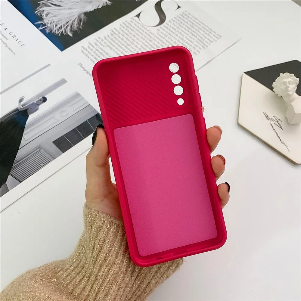 Anymob Samsung Case Blue Camera Lens Protection Phone Color Candy Soft Back Cover