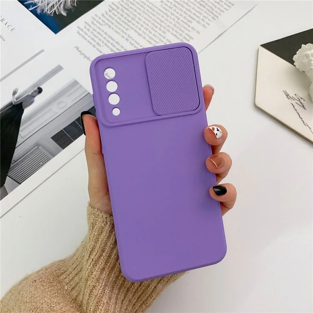Anymob Samsung Case Blue Camera Lens Protection Phone Color Candy Soft Back Cover