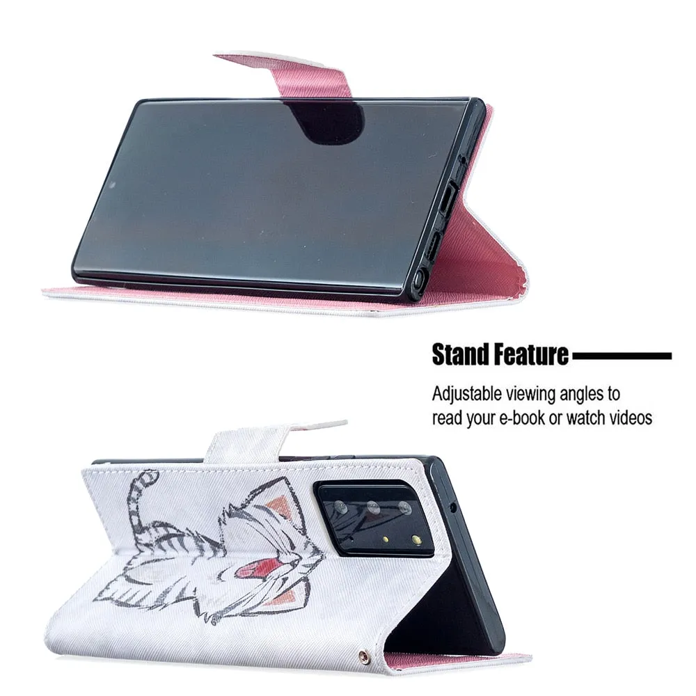 Anymob Samsung Case Blue Flower with Butterfly Design Flip Leather Wallet Phone Cover Protection