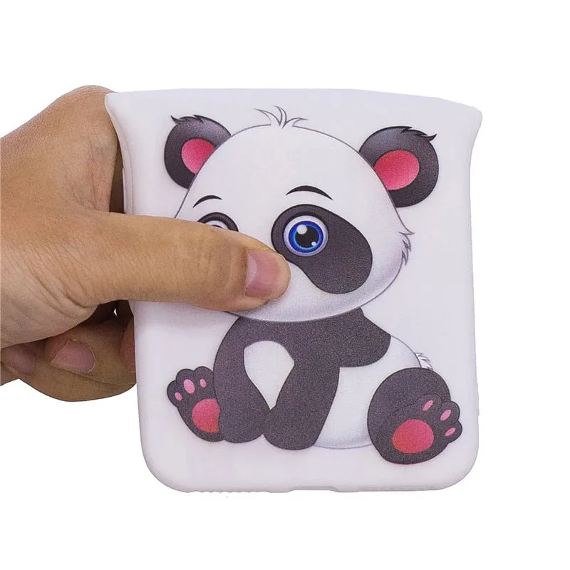 Anymob Samsung Case Blue Owl Soft Silicone 3D Unicorn Panda Phone Cover Protection
