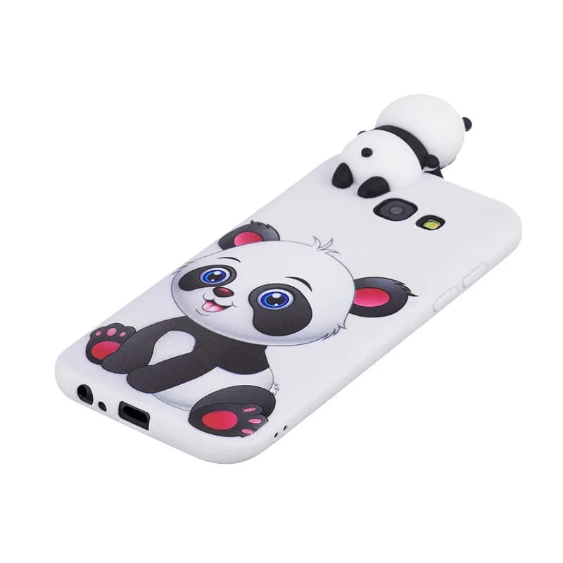 Anymob Samsung Case Blue Owl Soft Silicone 3D Unicorn Panda Phone Cover Protection