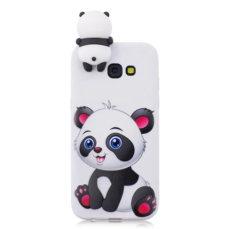 Anymob Samsung Case Blue Owl Soft Silicone 3D Unicorn Panda Phone Cover Protection