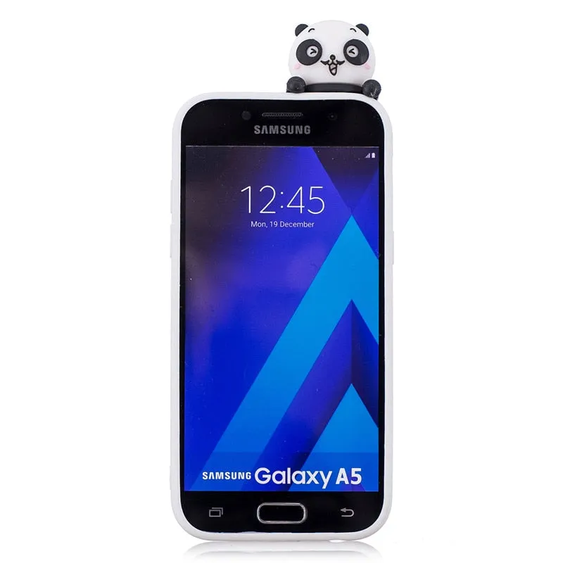 Anymob Samsung Case Blue Owl Soft Silicone 3D Unicorn Panda Phone Cover Protection
