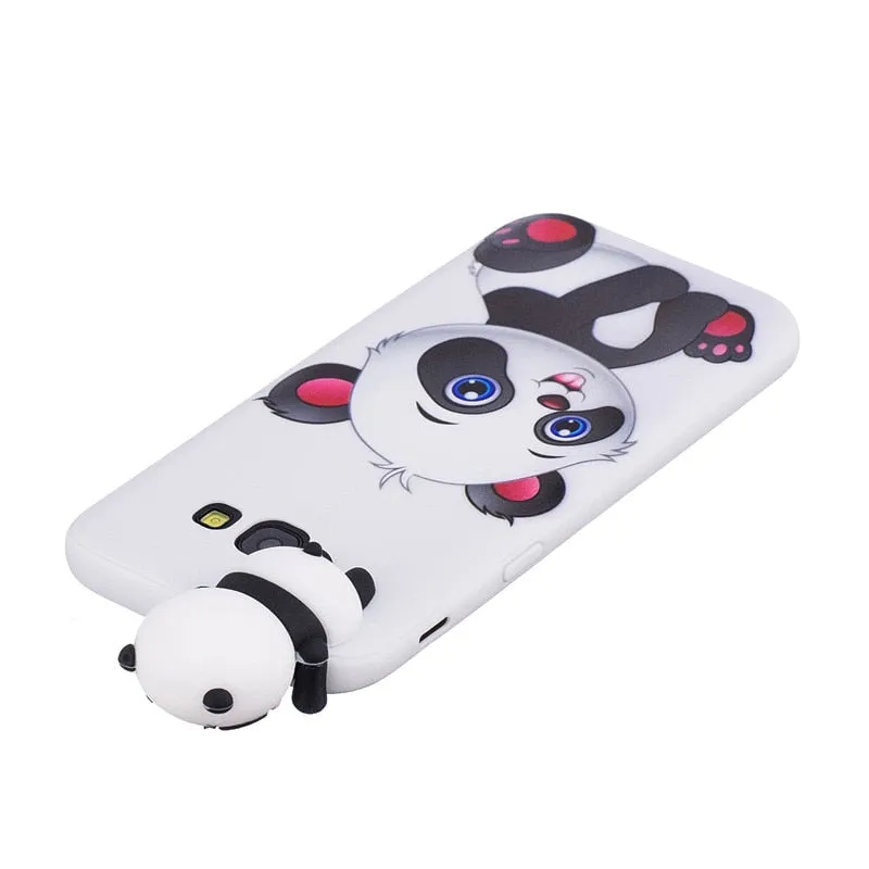 Anymob Samsung Case Blue Owl Soft Silicone 3D Unicorn Panda Phone Cover Protection