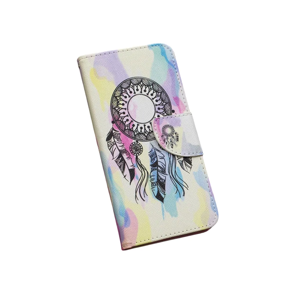 Anymob Samsung Case Multicolor Feather Design Flip Leather Wallet Phone Cover Protection