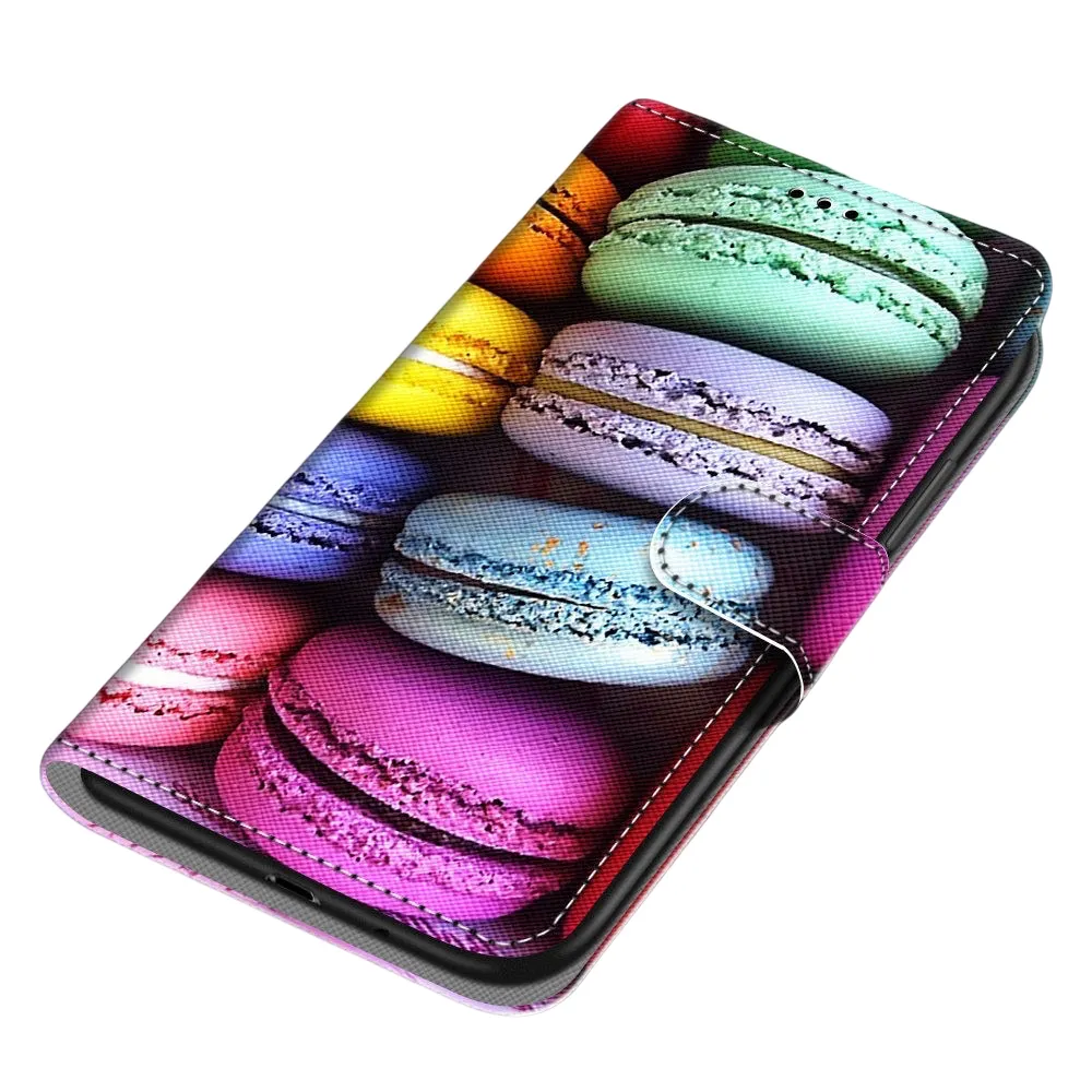 Anymob Samsung Case Multicolor Pancakes Magnetic Flip Leather Card Slot Wallet Phone Cover Protection