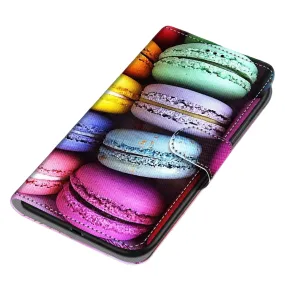 Anymob Samsung Case Multicolor Pancakes Magnetic Flip Leather Card Slot Wallet Phone Cover Protection