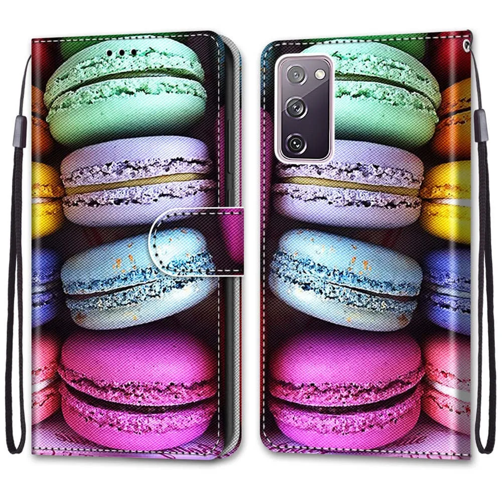 Anymob Samsung Case Peach and White Magnetic Flip Leather Card Slot Wallet Phone Cover Protection