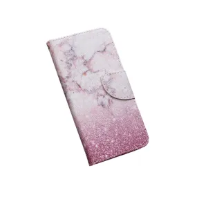 Anymob Samsung Case Pink Glitter Design Flip Leather Wallet Phone Cover Protection