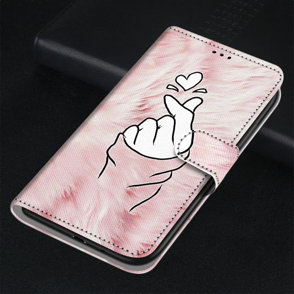 Anymob Samsung Case Pink Magnetic Flip Leather Card Slot Wallet Phone Cover Protection