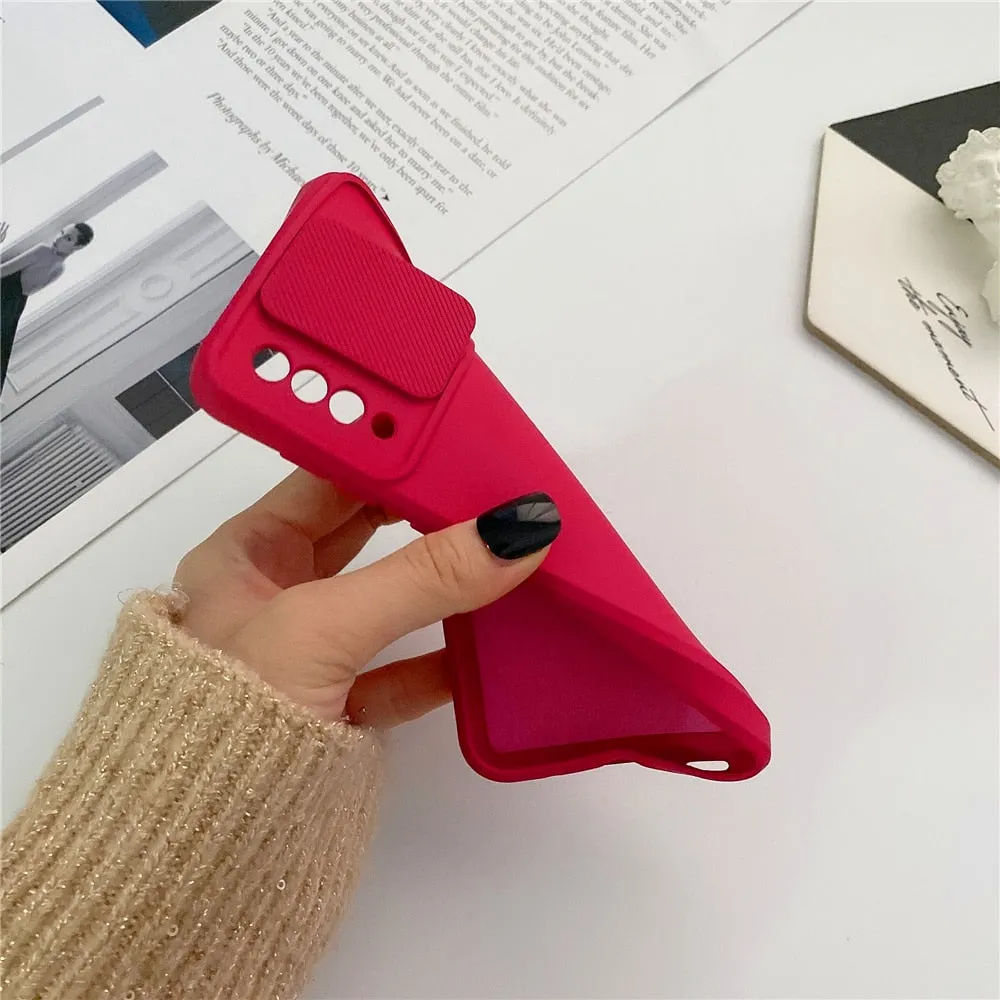 Anymob Samsung Case Red Camera Lens Protection Phone Color Candy Soft Back Cover