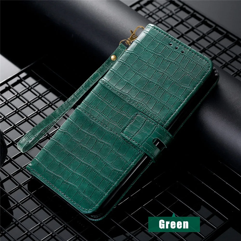Anymob Samsung Green Leather Case Cover 3D Flip Wallet Phone Protection