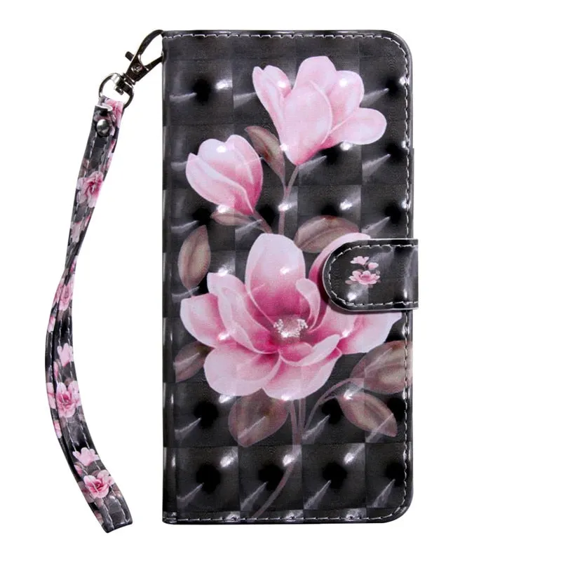 Anymob Xiaomi Redmi Black Pink Leather Case Flower Flip Wallet Cover Bag Shell Protection