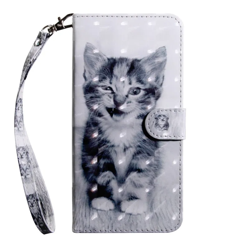 Anymob Xiaomi Redmi Gray Leather Case Cat Flip Wallet Cover Bag Shell Protection