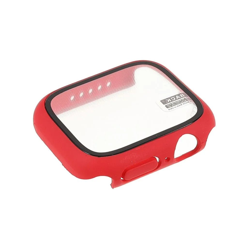 Apple Watch (45mm) matte cover with tempered glass - Red