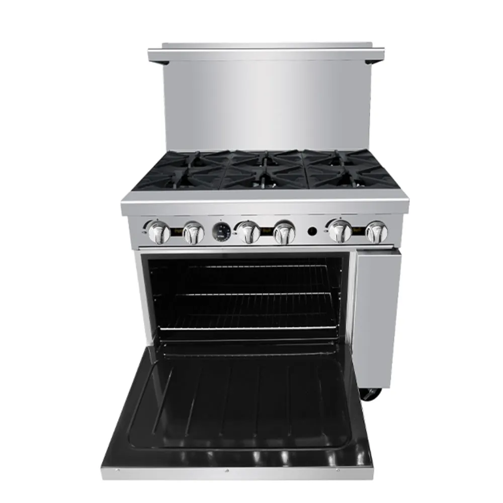 Atosa 36" Range with 6 Burners & Oven Natural Gas 192,000 BTU