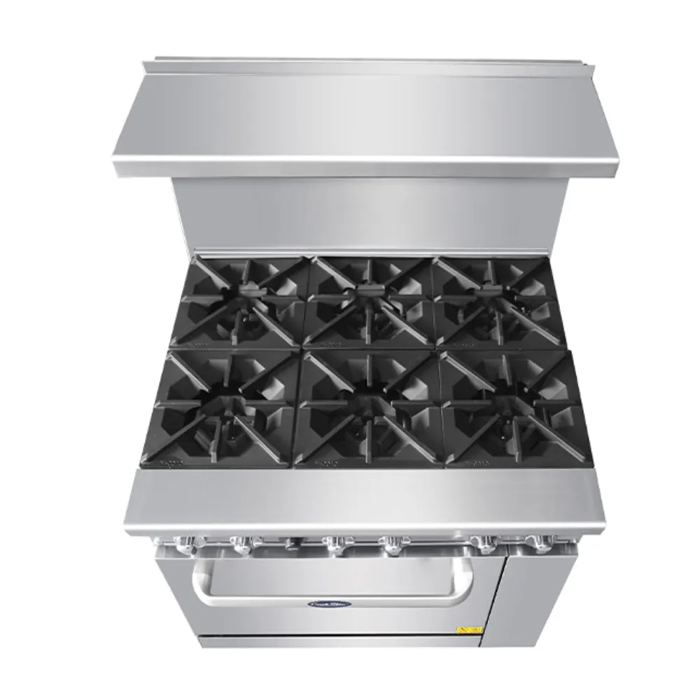 Atosa 36" Range with 6 Burners & Oven Natural Gas 192,000 BTU