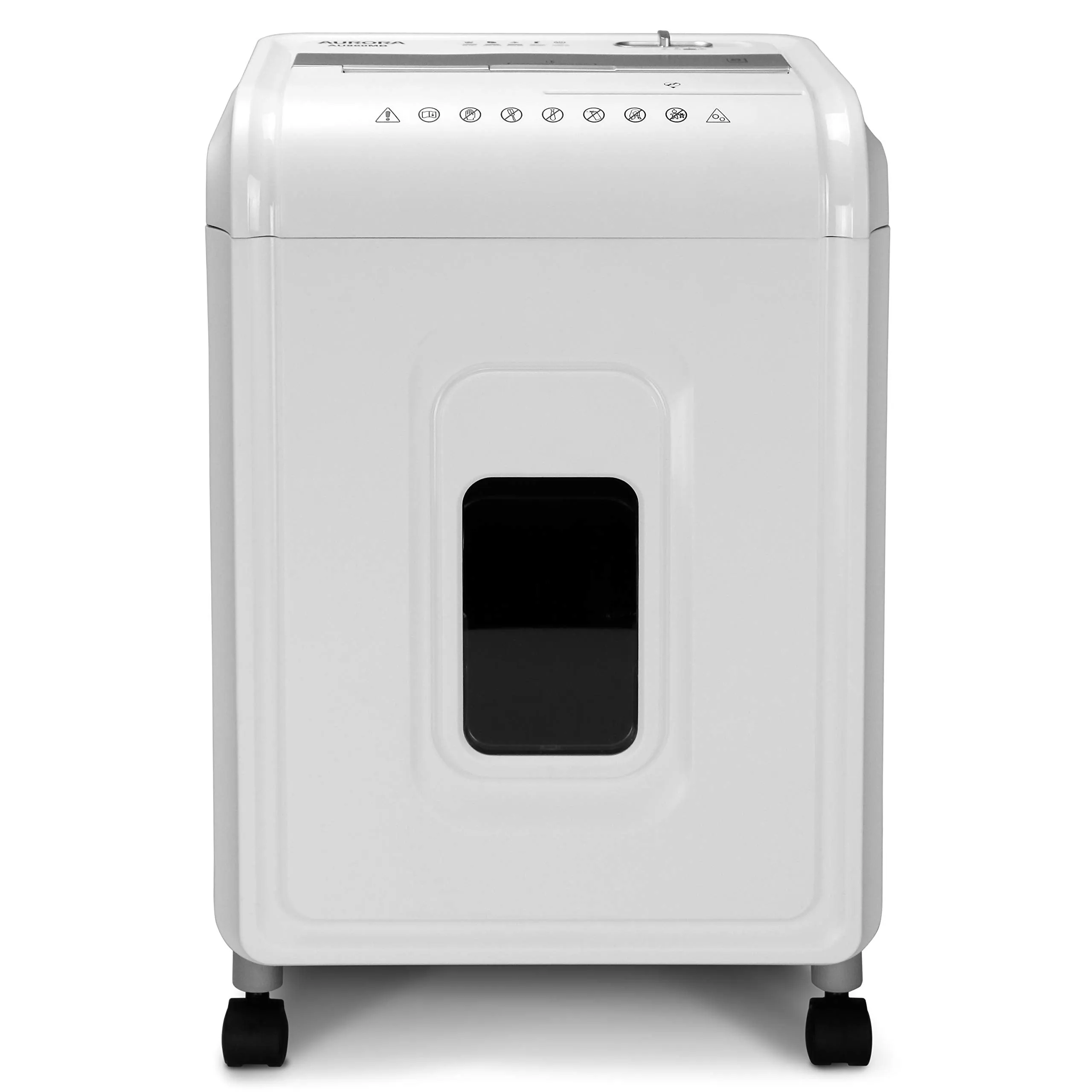 Aurora High-Security 8-Sheet Micro-Cut Paper, CD/DVD and Credit Card Shredder, White/Gray