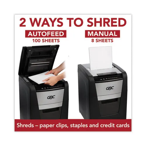 Autofeed  100x Super Cross-cut Home Office Shredder, 100 Auto/8 Manual Sheet Capacity