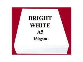Bright White A5 Size Paper, 160gsm, 500 Sheets/Ream