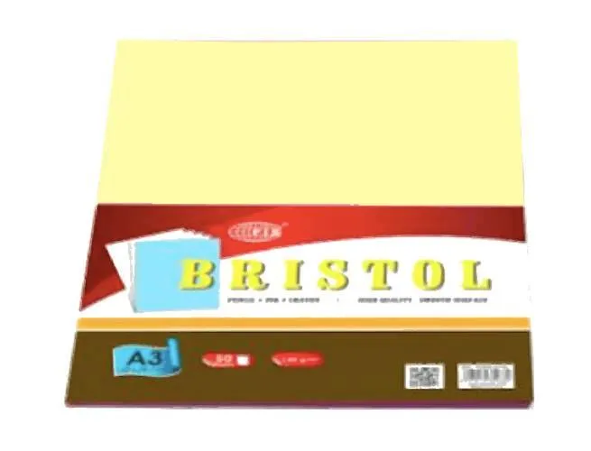 Bristol Paper 180gsm, A3 Size, 50Sheets-pack Yellow