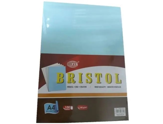 Bristol Paper 180gsm, A4 Size, 100Sheets-Pack Blue