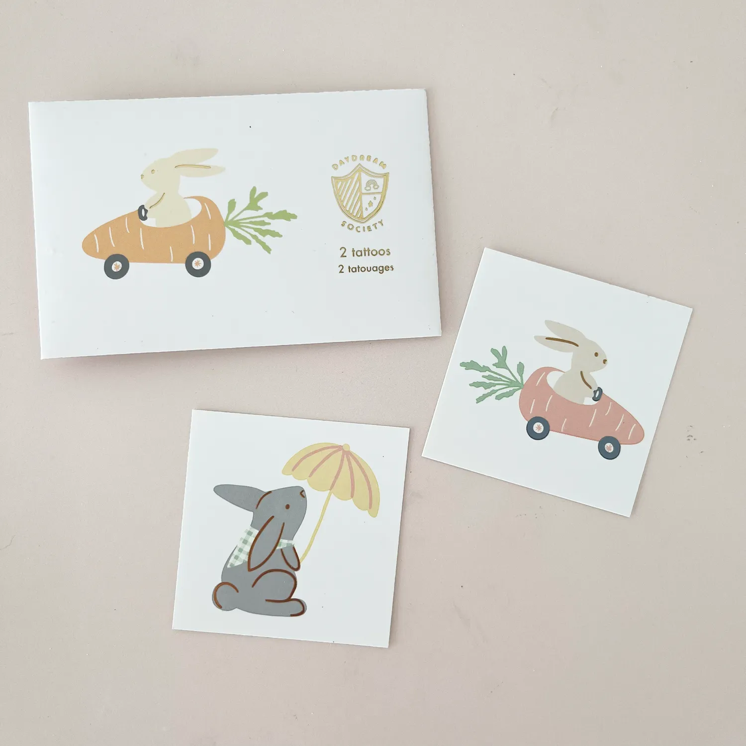 Bunnies In The Garden Temporary Tattoos