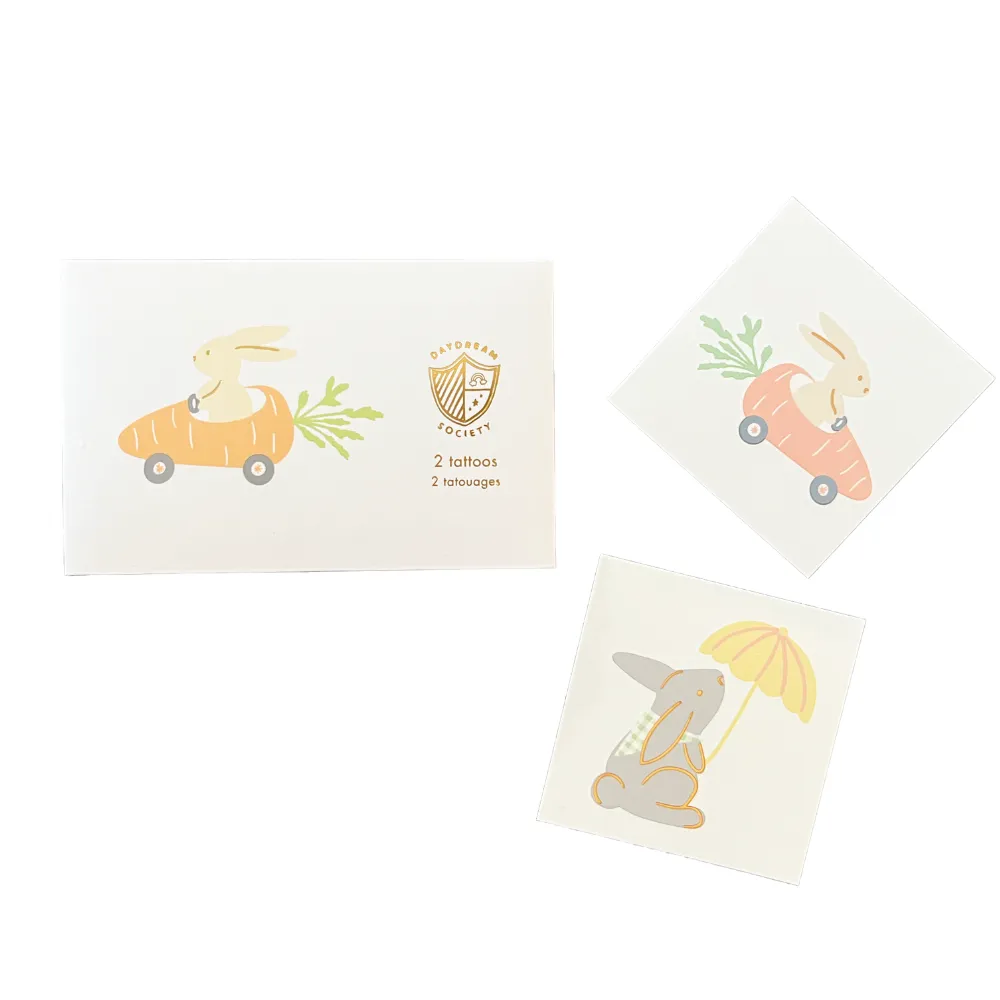 Bunnies In The Garden Temporary Tattoos