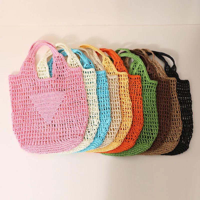 Candy Color Hollow Straw Bag-SHOWTOWN
