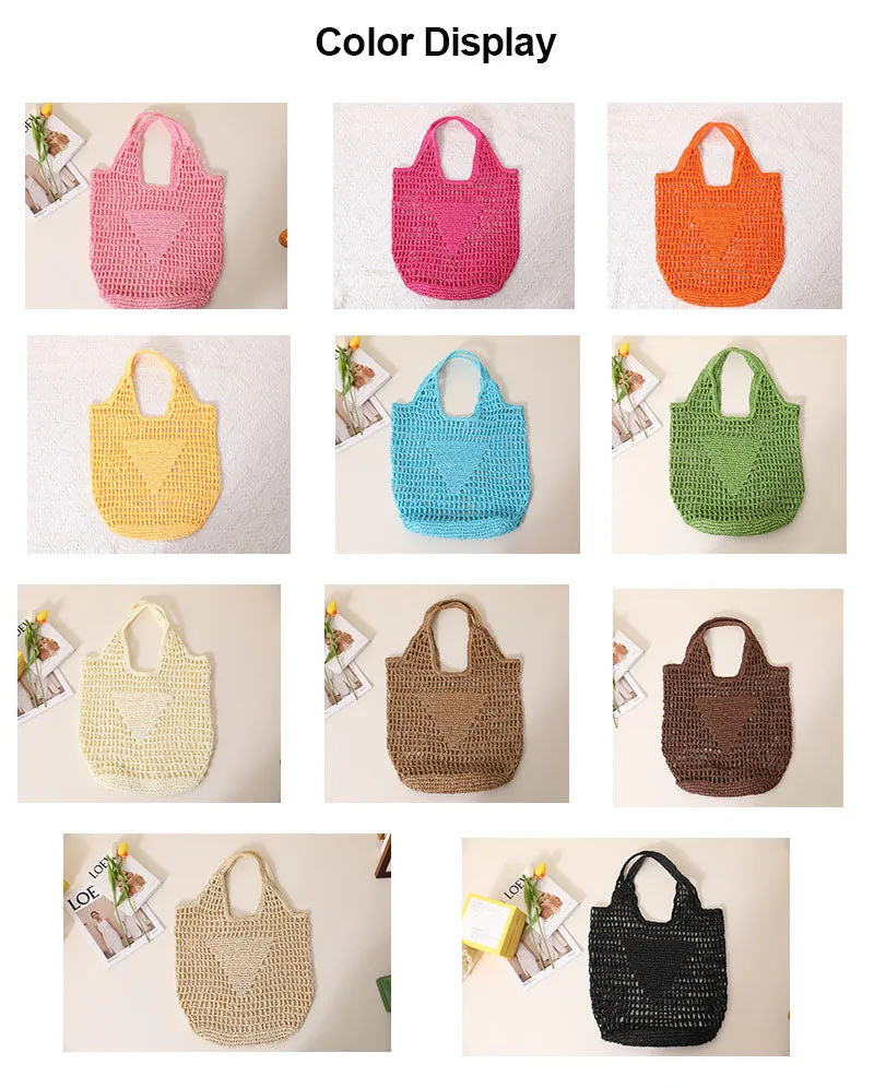 Candy Color Hollow Straw Bag-SHOWTOWN