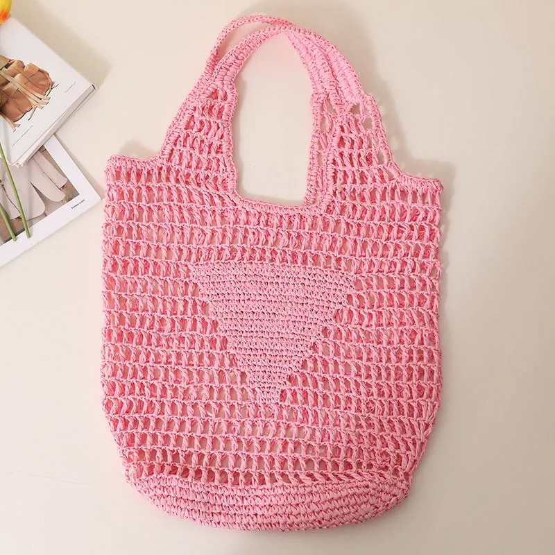 Candy Color Hollow Straw Bag-SHOWTOWN