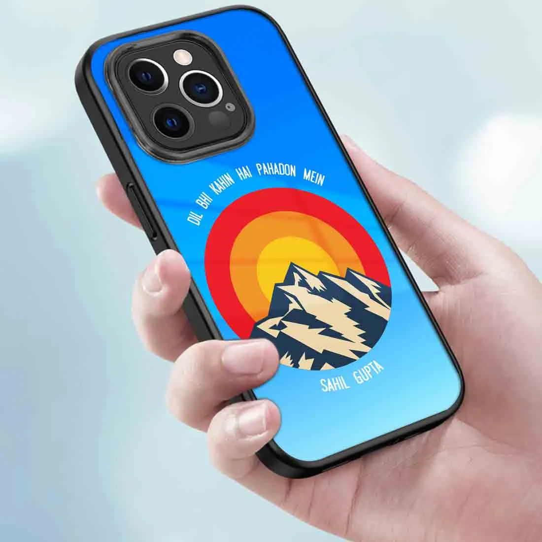Customized Phone Case iPhone 13 Pro Mobile Covers Design With Name -  Adventure Mountains