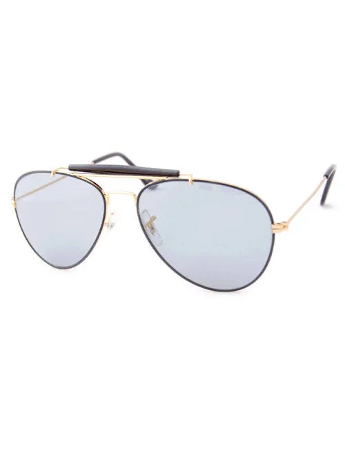 CX-TROOPER Black/Gold Aviator Sunglasses