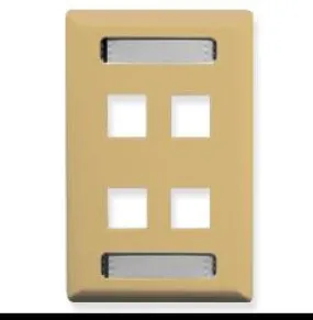 Faceplate- Id- 1-gang- 4-port- Ivory