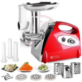 Flora Electric Meat Mincer with Slicer Shredder Kit-Powerful Electric Grinder 2800W -Stainless Steel Blades-Sausage Maker-Lite Edition-Model: FL-MGM-GB550-AU STOCK
