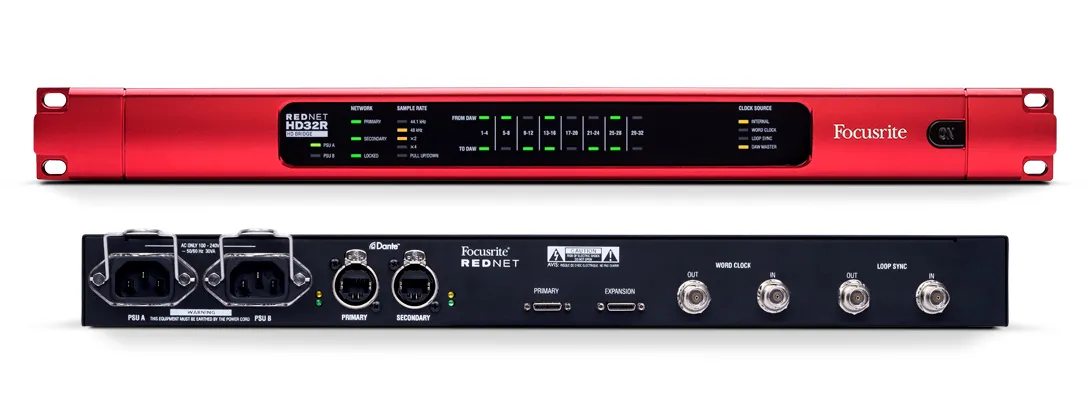 Focusrite Pro REDNET HD32R 32-Channel Dante Networks Pro Tools|Hd Bridge