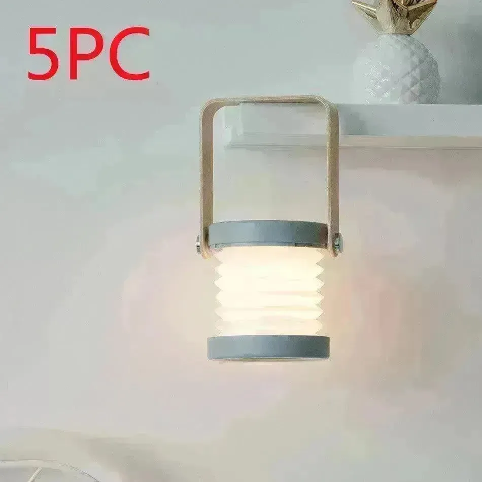 Foldable Touch Dimmable Reading LED Night Light Portable Lantern Lamp USB Rechargeable For Home Decor