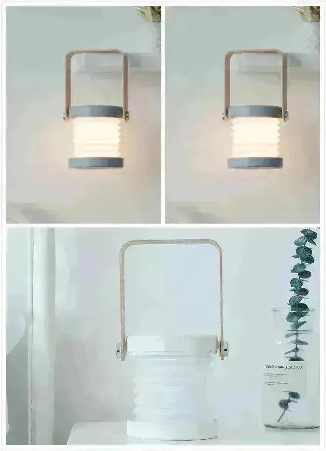 Foldable Touch Dimmable Reading LED Night Light Portable Lantern Lamp USB Rechargeable For Home Decor