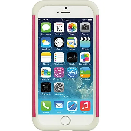 For Apple iPhone 6s / 6 Case,  Crystal Rhinestone Slim Hybrid Dual Layer Case for Iphone 6S/6 - Hot Pink/White
