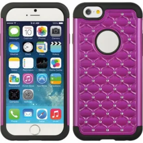 For Apple iPhone 6s / 6 Case,  Crystal Rhinestone Slim Hybrid Dual Layer Case for Iphone 6S/6 - Purple/Black