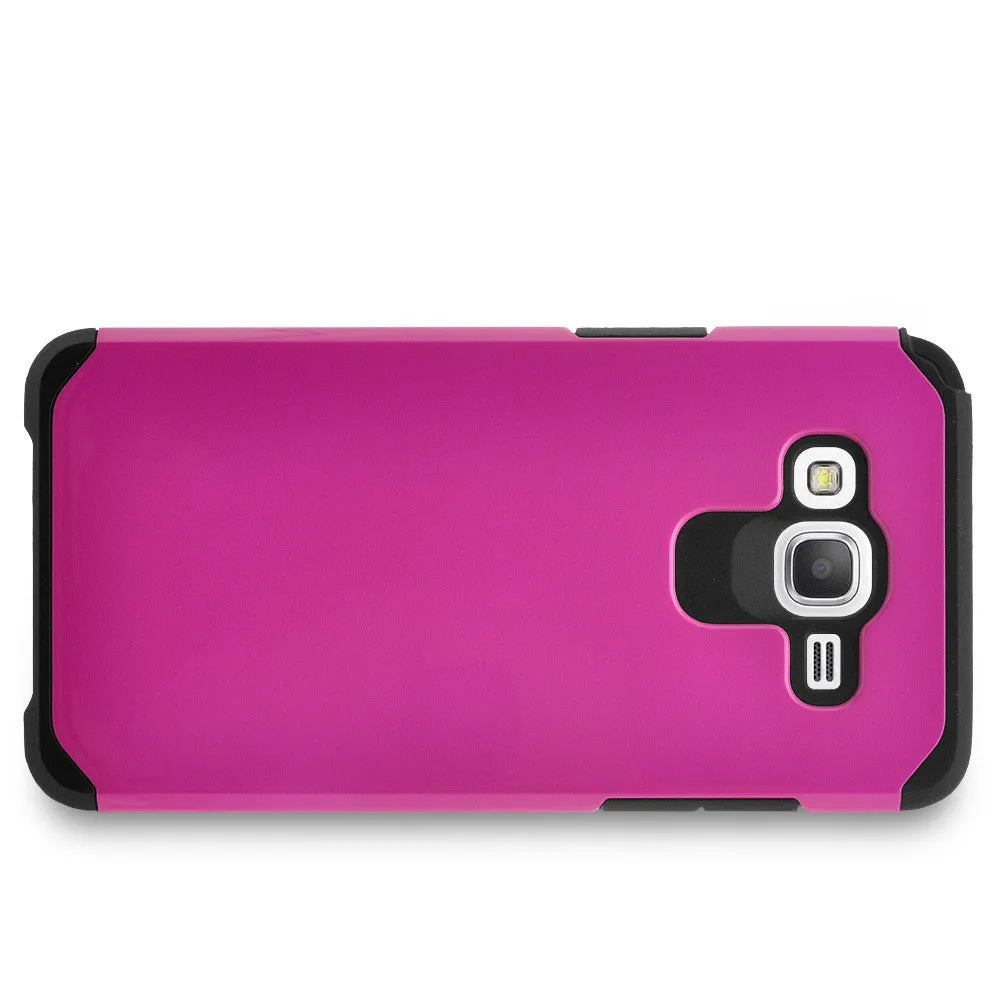 Galaxy Go Prime Case, Galaxy Grand Prime Case, Slim Hybrid [Shock/Impact] Absorption Dual Layer Case for Samsung Galaxy Go Prime/Grand Prime - Hot Pink