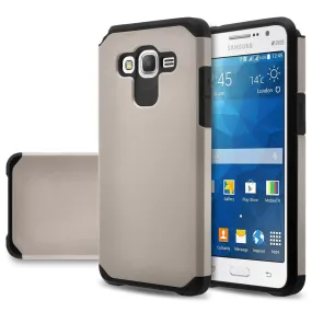 Galaxy Go Prime Case, Galaxy Grand Prime Case, Slim Hybrid [Shock/Impact] Absorption Dual Layer Case - Silver