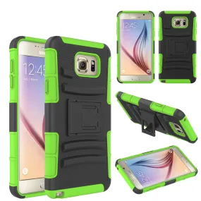 Galaxy Note 5 Case, Full Body Armor [Kickstand] Hybrid Tri-Layer Case for Samsung Galaxy Note 5 - Green