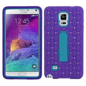 Galaxy Note 5 Case, Heavy Duty Armor Diamond Rhinestone Hybrid Case with Kickstand for Samsung Galaxy Note 5 - Purple/Blue
