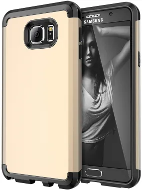 Galaxy Note 5 Case, Slim Hybrid Dual Layer [Shock Resistant] Case Cover for Samsung Galaxy Note 5 - Gold