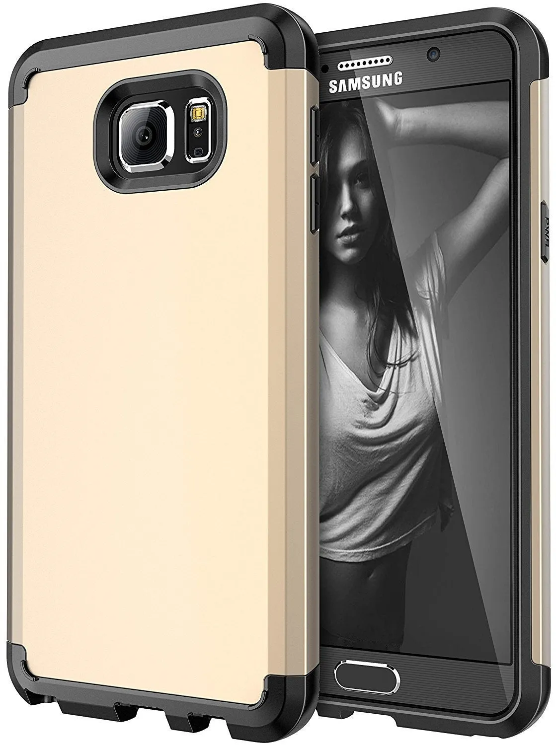 Galaxy Note 5 Case, Slim Hybrid Dual Layer [Shock Resistant] Case Cover for Samsung Galaxy Note 5 - Gold