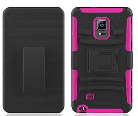 Galaxy Note Edge Case, Full Body Armor [Kickstand] Hybrid Tri-Layer Case for Samsung Galaxy Note Edge - Hot Pink