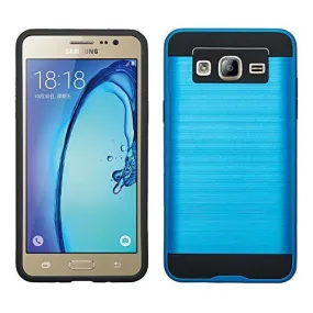 Galaxy On5 Case, Slim Hybrid [Impact/Shock Resistant] Dual Layer Case for Samsung Galaxy On5 - Brush Blue